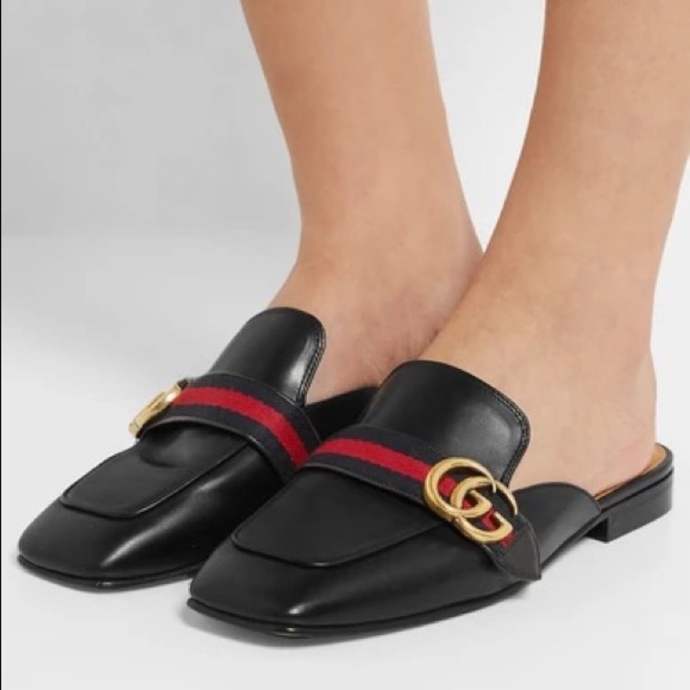 Gucci Princetown Loafers Slide In Leather Slippers